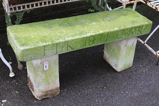Stone garden seat